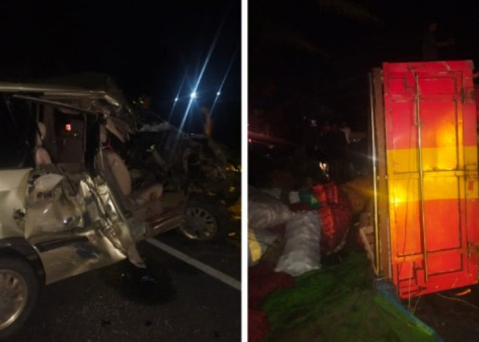 Kijang Kapsul Tabrak Truk Sayur di OKU Timur, Diduga Sopir Mengantuk