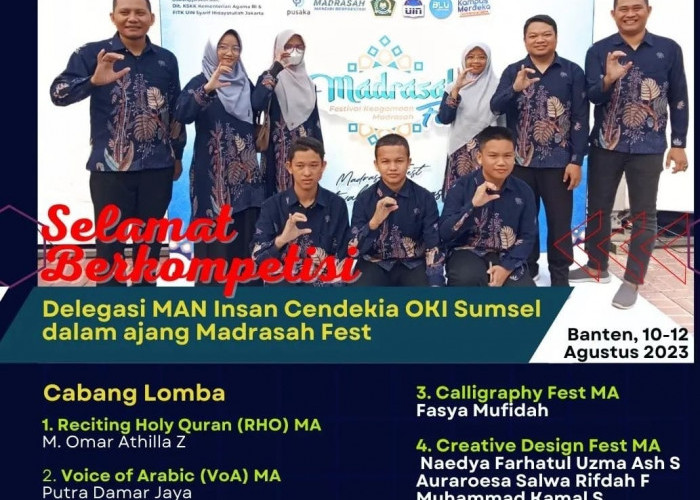 MAN Cendekia OKI Sabet Juara 3 Creative Design Fest pada Madrasah Fest 2023, Berikut Daftar Lengkap Juaranya