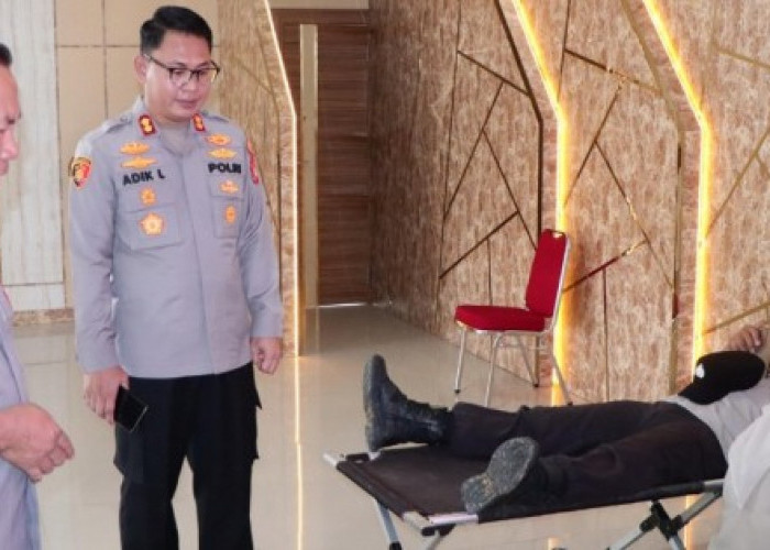 Peringati HUT Humas Polri ke-74, Polres OKU Timur Gelar Donor Darah