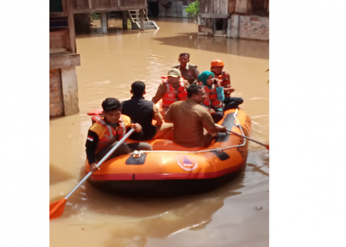BPBD OKU Luapan Sungai Wall Rendam Bantaran Warga Gunung Meraksa 