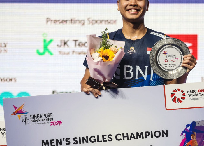 Ginting Juara Singapore Open 2023, Pecahkan Rekor 50 Tahun