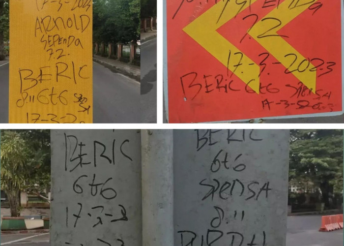Pelaku Aksi Vandalisme Rambu Lalu Lintas di Baturaja Diduga Pelajar