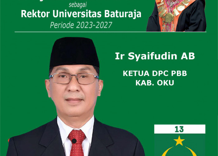 Ir Syaifudin AB: Selamat dan Sukses dilantiknya Ir Hj Lindawati MZ MT Sebagai Rektor Unbara