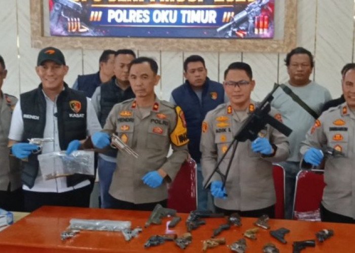 Capaian 100 Persen! Polres OKU Timur Ungkap 3 Kasus Senpi Rakitan, 32 Senjata Diserahkan Sukarela oleh Warga