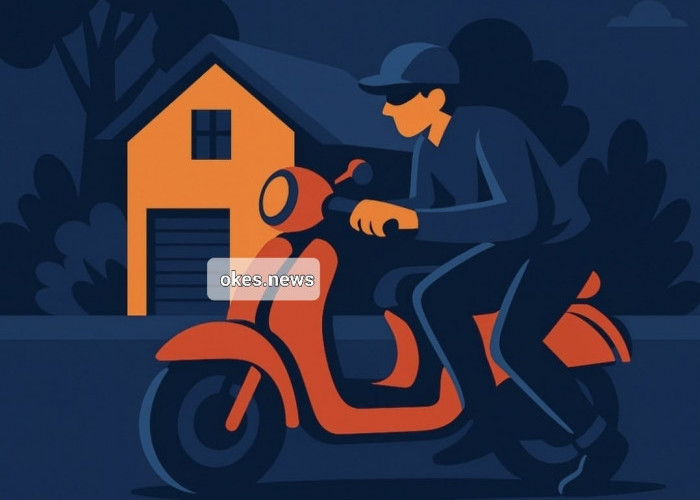 Bandit Motor Intai Rumah Warga di OKU, Aksinya Terekam CCTV 