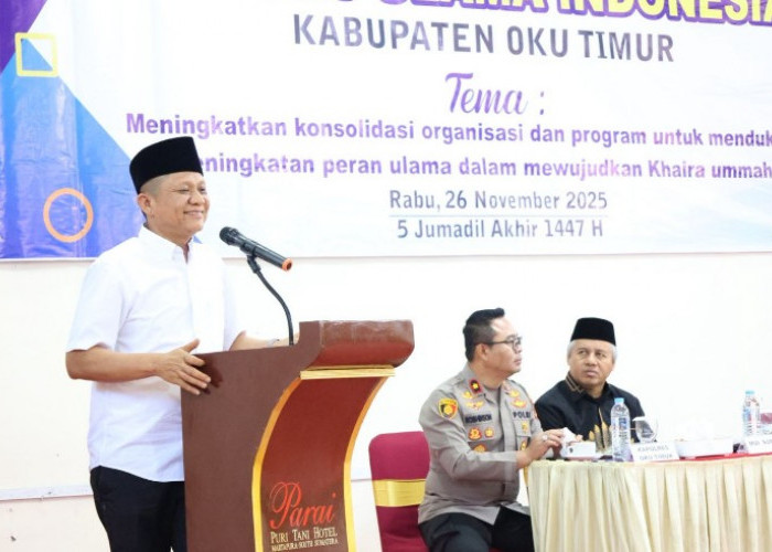 Bupati Lanosin Ajak Ulama Perkuat Persatuan di Musda V MUI OKU Timur