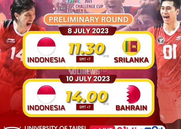 Live, Yuk Nonton Timnas Voli Putra Indonesia di Ajang AVC Challenge Cup 2023 di Taipei