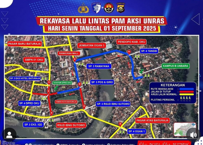 Jelang Demo: Polres OKU Tutup Jalan, 18 Sekolah Diliburkan, Berikut RInciannya
