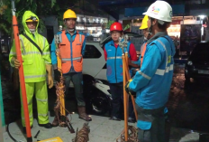 PLN ULP Lembayung Berjibaku Memulihkan Kondisi Kelistrikan Disertai Hujan Deras