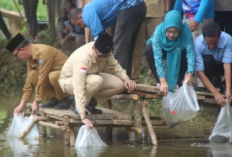 Bupati OKU Lepas Puluhan Ribu Bibit Ikan, Ditebar di 6 Kecamatan