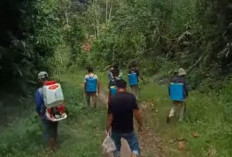 Peduli Lingkungan, Karang Taruna Desa Datar Bersihkan Jalan Utama Desa