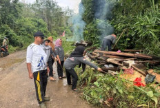 Camat Runjung Agung Ajak Warga Gotong Royong Bersihkan Sampah Liar di Jalan Poros Desa