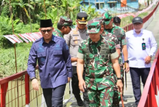 Didampingi Bupati OKU, Jembatan Gantung Pusar Diresmikan Pangdam II Sriwijaya
